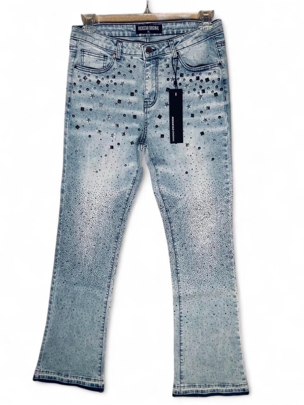 Rockstar Original Light Blue Embellished Flare Jeans